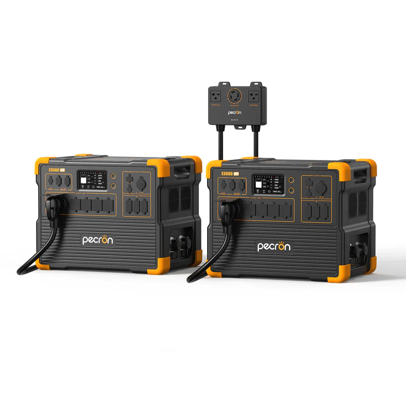 Pecron E3600 LFP 120V/240V 7200W Portable Solar Power Station Kit with Customizable Solar Panel Bundle | 5-Year Warranty | Complete Off-Grid Power Solution for Camping, RV, Emergency Backup & Home Use