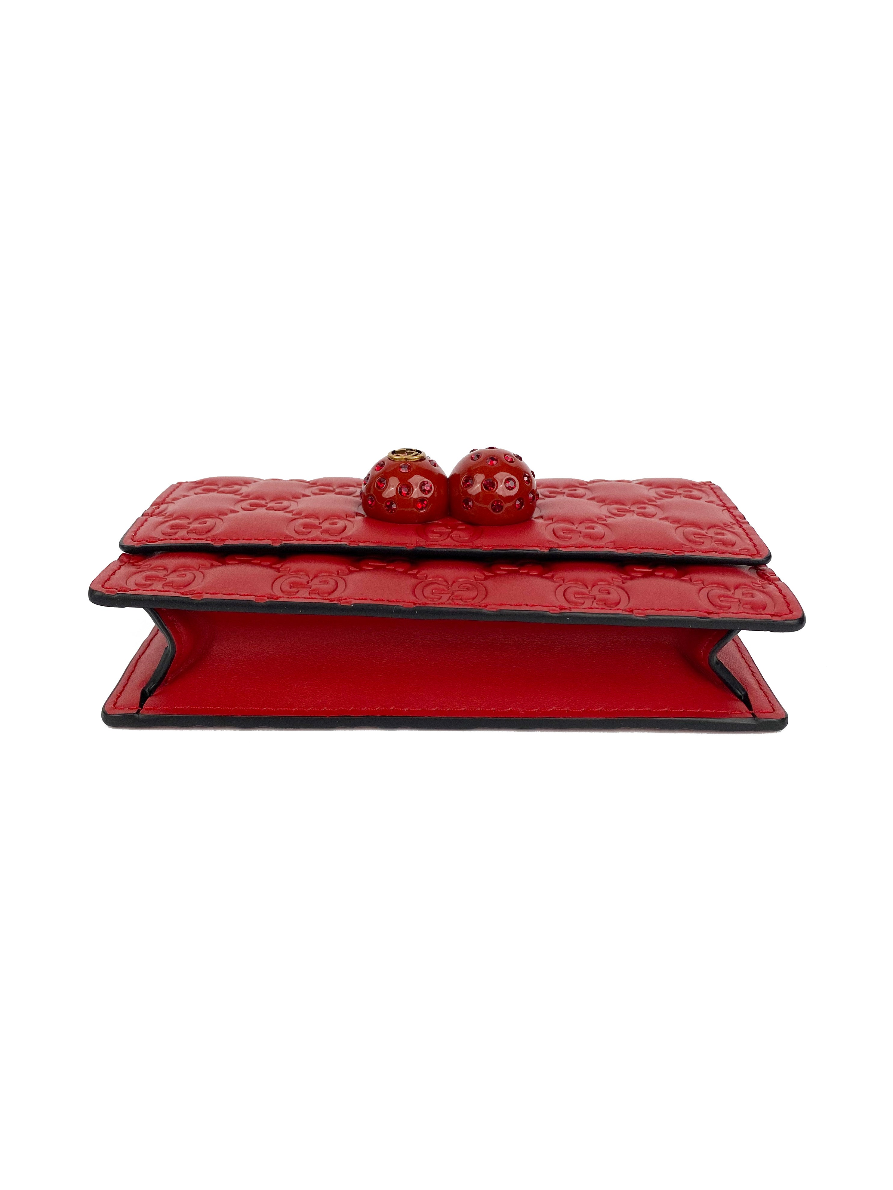 Gucci Red Mini Cherries Supreme Crossbody Bag - Luxury Designer Handbag for Women | Perfect for Parties, Date Nights & Special Occasions