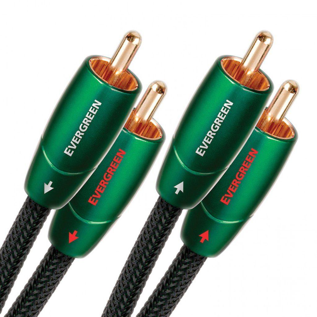 AudioQuest Evergreen RCA to RCA Analog Audio Cable - High-Quality Stereo Interconnect for Home Theater, Hi-Fi Systems & Turntables
