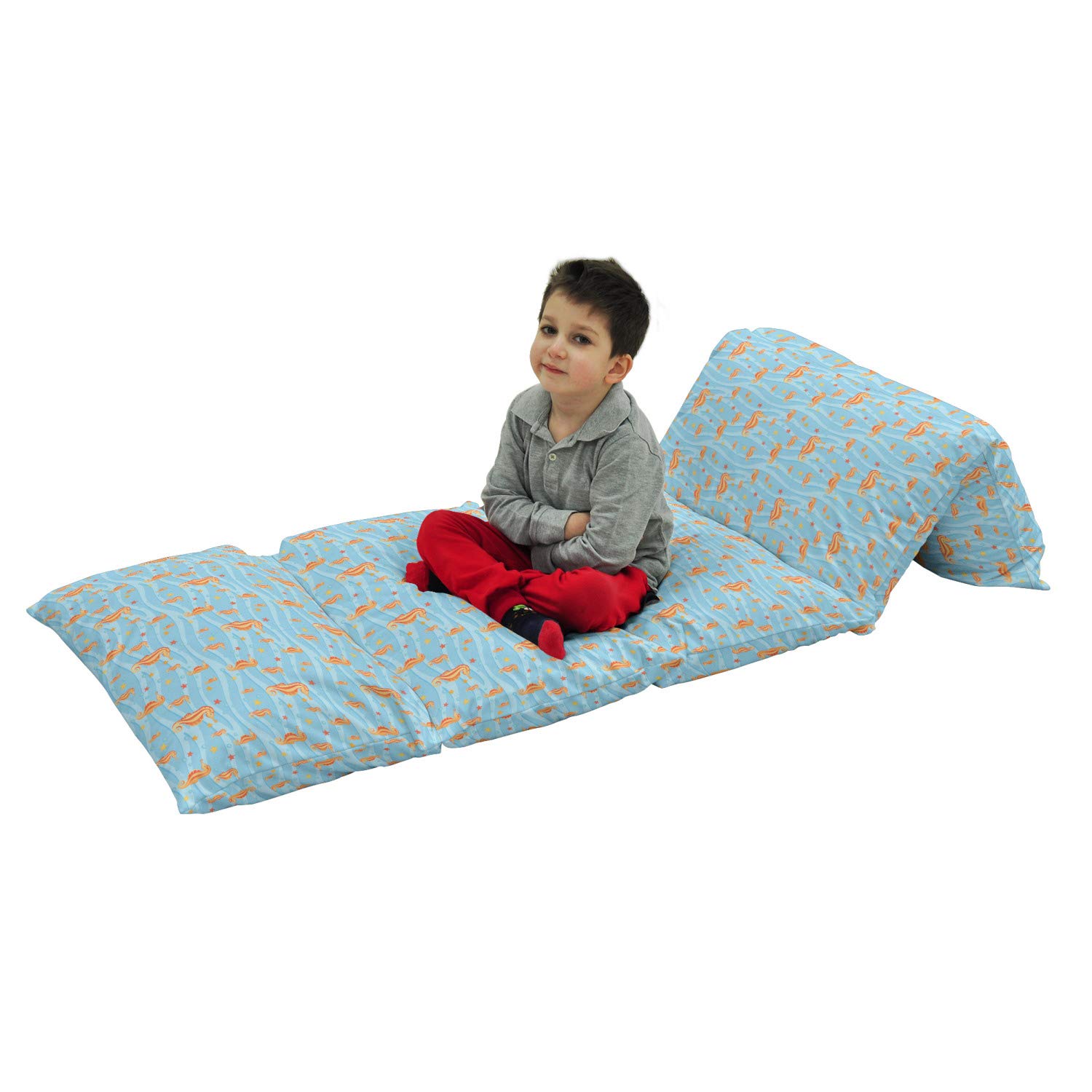 Ambesonne Waterproof Animal Floor Pillow Cover - Tropical Seahorse & Starfish Design, 88