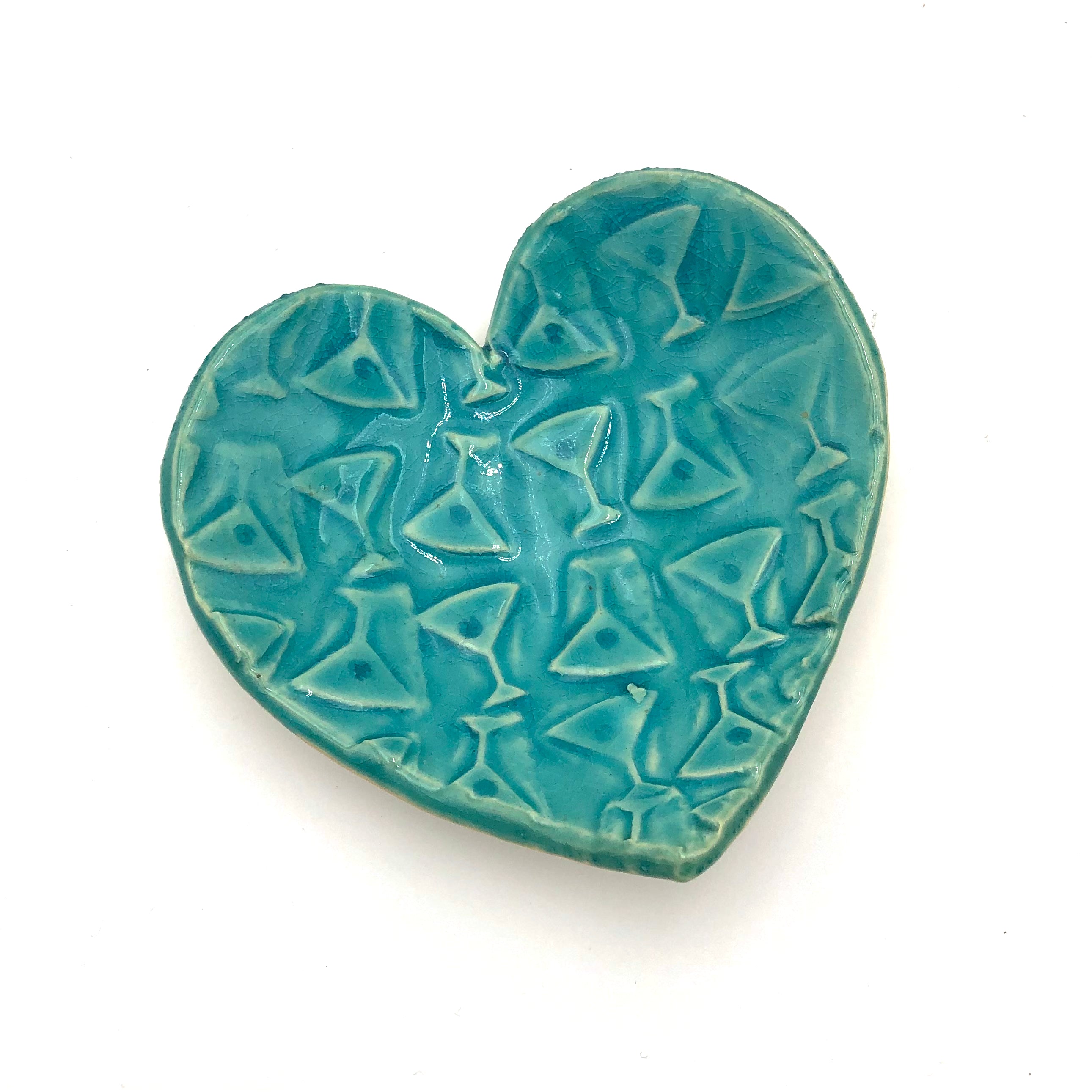 Cathy Broski Ceramic Heart Bowls - Set of 4 Assorted Designs for Valentine's Day, Wedding Favors, Home Decor & Gift Giving