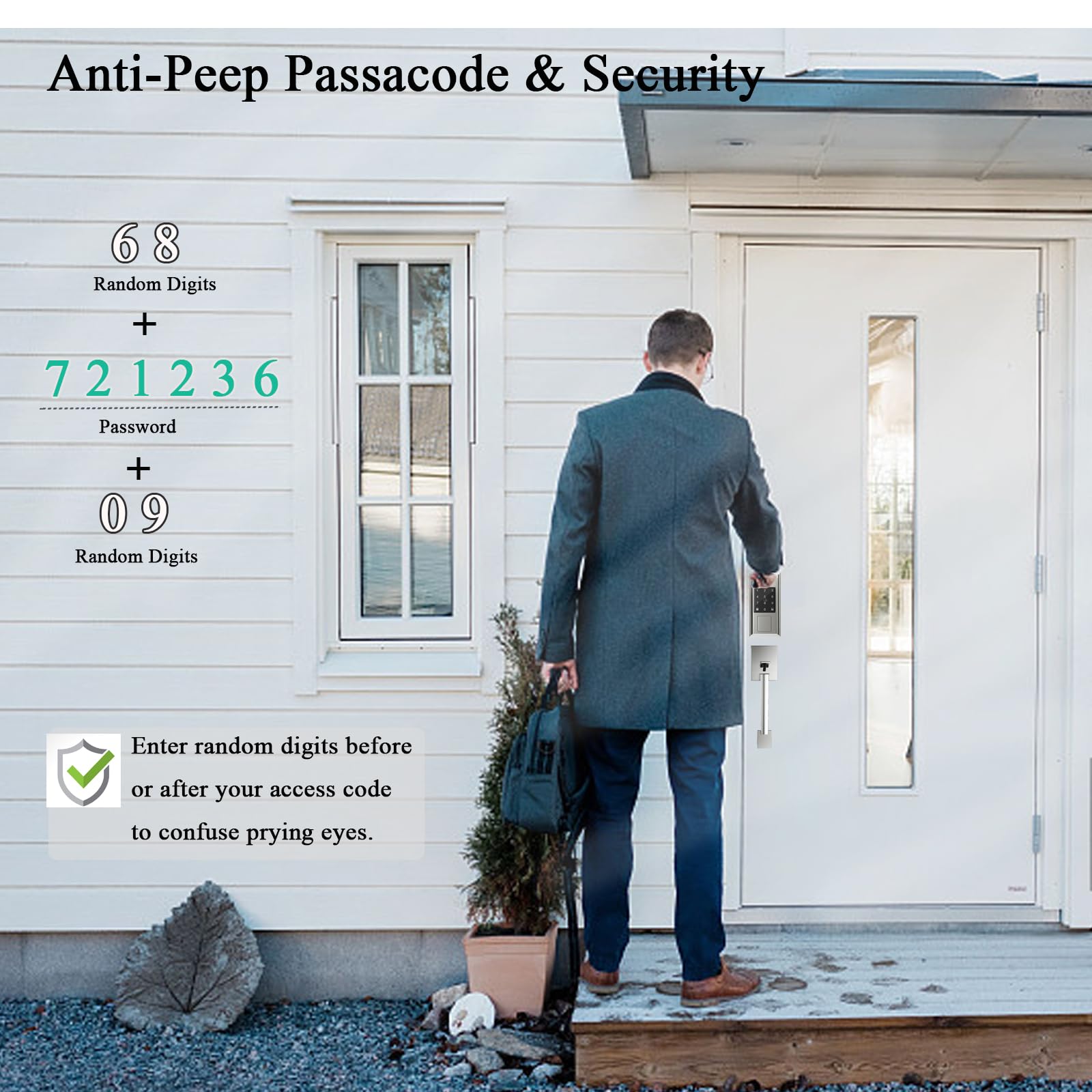 Smart Lock with Keyless Entry - Bluetooth/WiFi Control for Front Doors (Satin Nickel) | Secure Smart Home Access