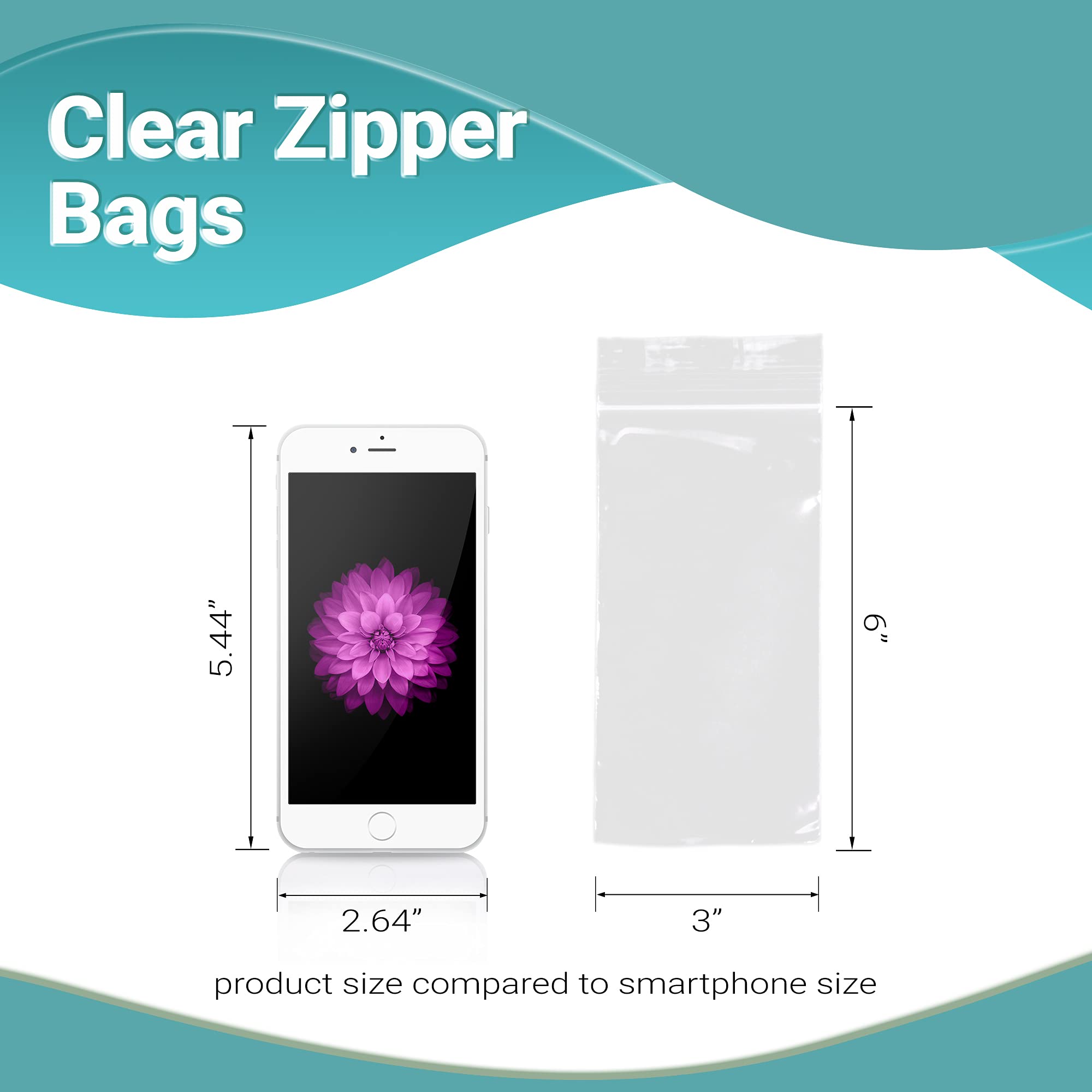 APQ 3x6 Inches Clear Reclosable Zipper Bags - 1000 Pack of 2 Mil Thick Waterproof Plastic Storage Bags with Secure Zipper Closure | Jewelry, Crafts, Beads, Small Parts Organizer | Perfect for Home, Office & Industrial Use