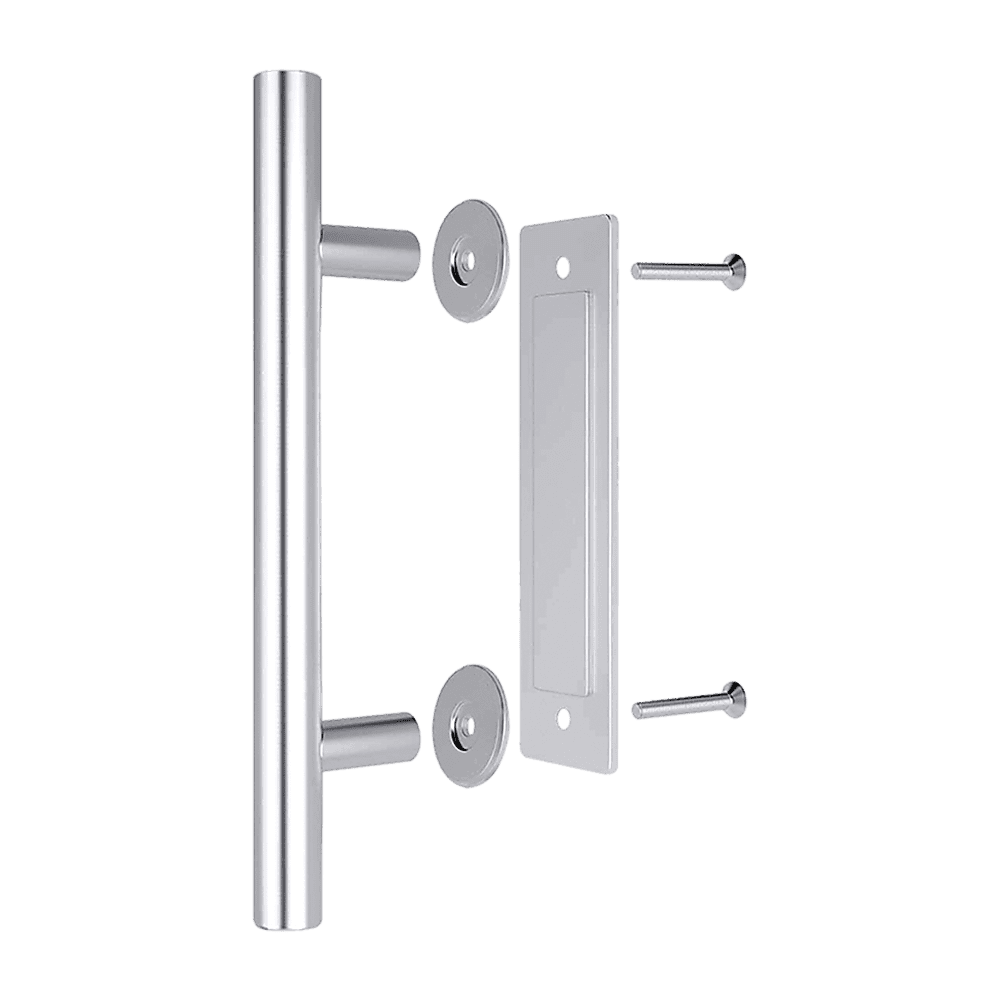 12 Pack Stainless Steel Barn Door Handles - Sliding Flush Pull Hardware for Wood Doors & Gates - Rust-Resistant Cabinet & Furniture Pulls for Home, Office & Farmhouse Decor