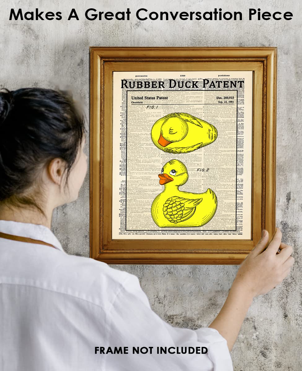 Farmhouse Duck Decoy Bathroom Wall Art - 8x10 Unframed Print for Bathroom Decor