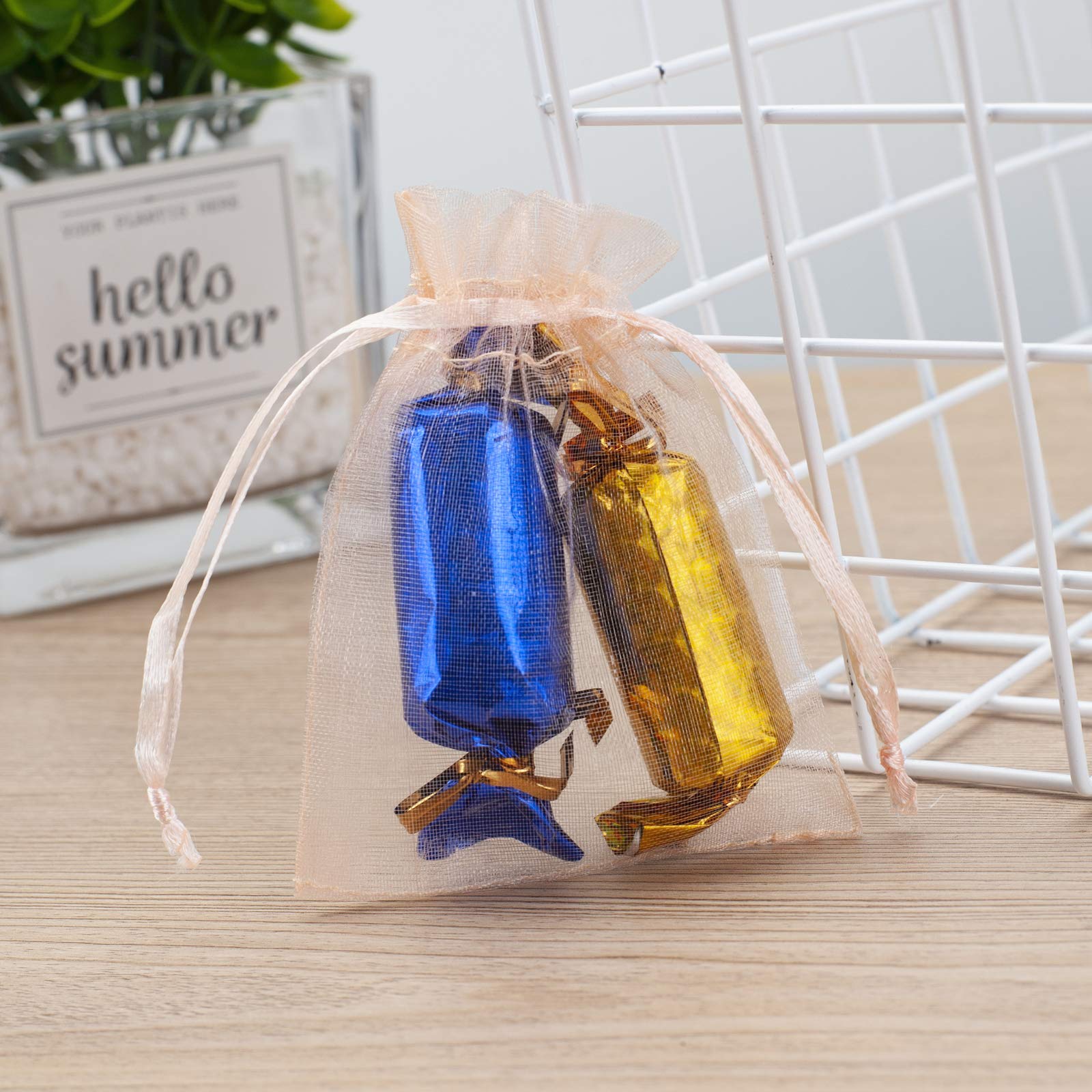 100Pcs 2x3 Inch Organza Gift Bags - Sheer Drawstring Pouches for Jewelry, Wedding Favors, Christmas Party, Mini Candy Bags | Perfect for Bridal Shower, Baby Shower, Birthday Party & DIY Crafts