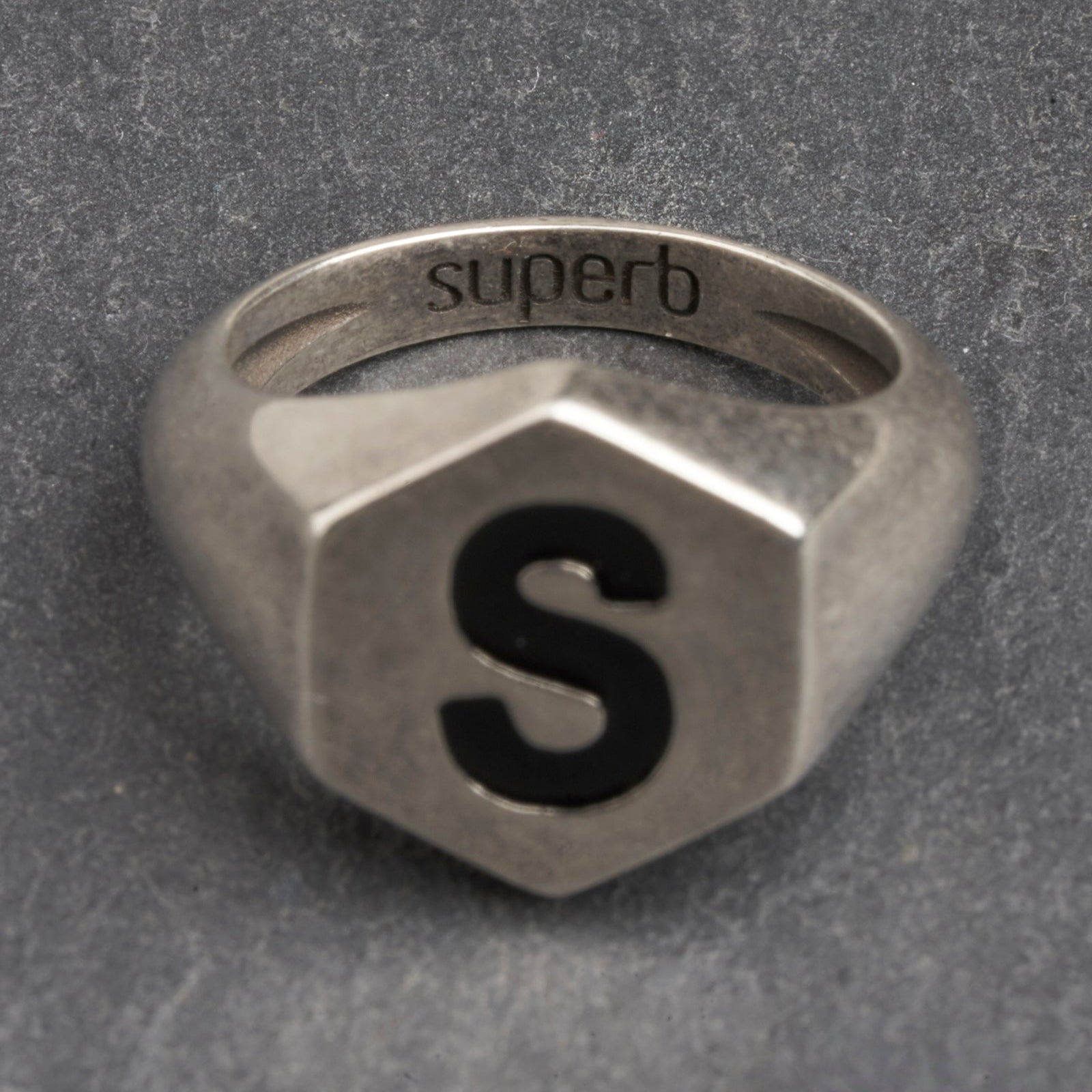 Hexagon Black Silver Ring for Women - Elegant Geometric Jewelry for Daily Wear, Parties & Gifts