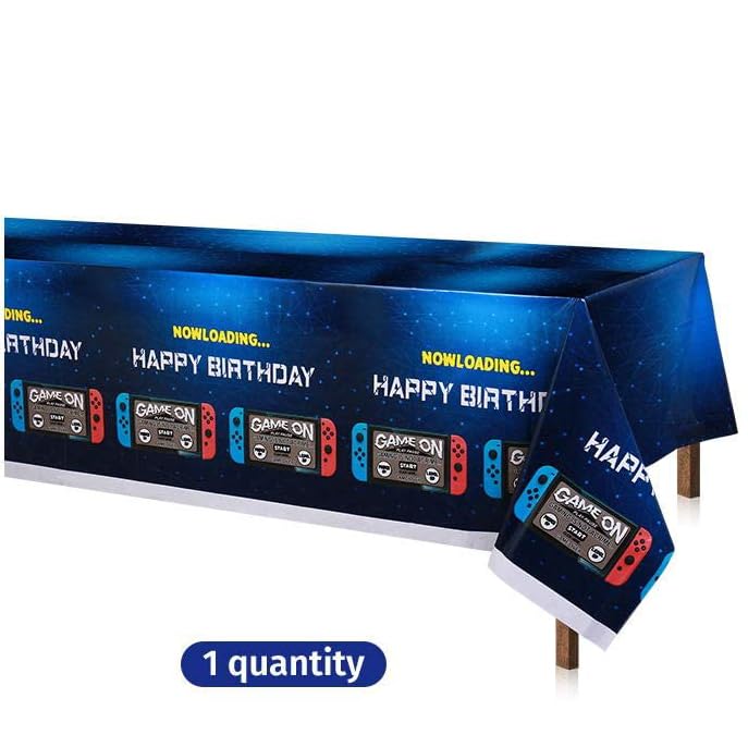 162CT Video Game Party Supplies Set - Includes Paper Plates, Cups, Straws, Napkins, Utensils, Table Cover & Banner | Perfect for Video Game Themed Birthday Parties & Events | Serves 20 Guests | Great for Gaming Parties, Streamer Events & Esports Celebrations