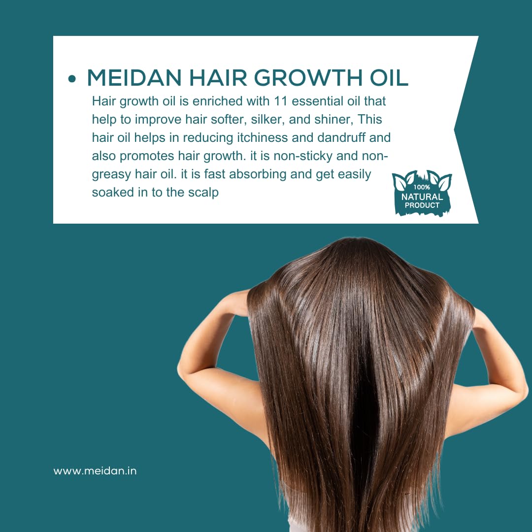 Meidan Hair Energizer Oil - Promotes Hair Growth & Prevents Dandruff - Natural Scalp Treatment for Thicker, Healthier Hair - Perfect for Daily Hair Care Routine & Scalp Massage