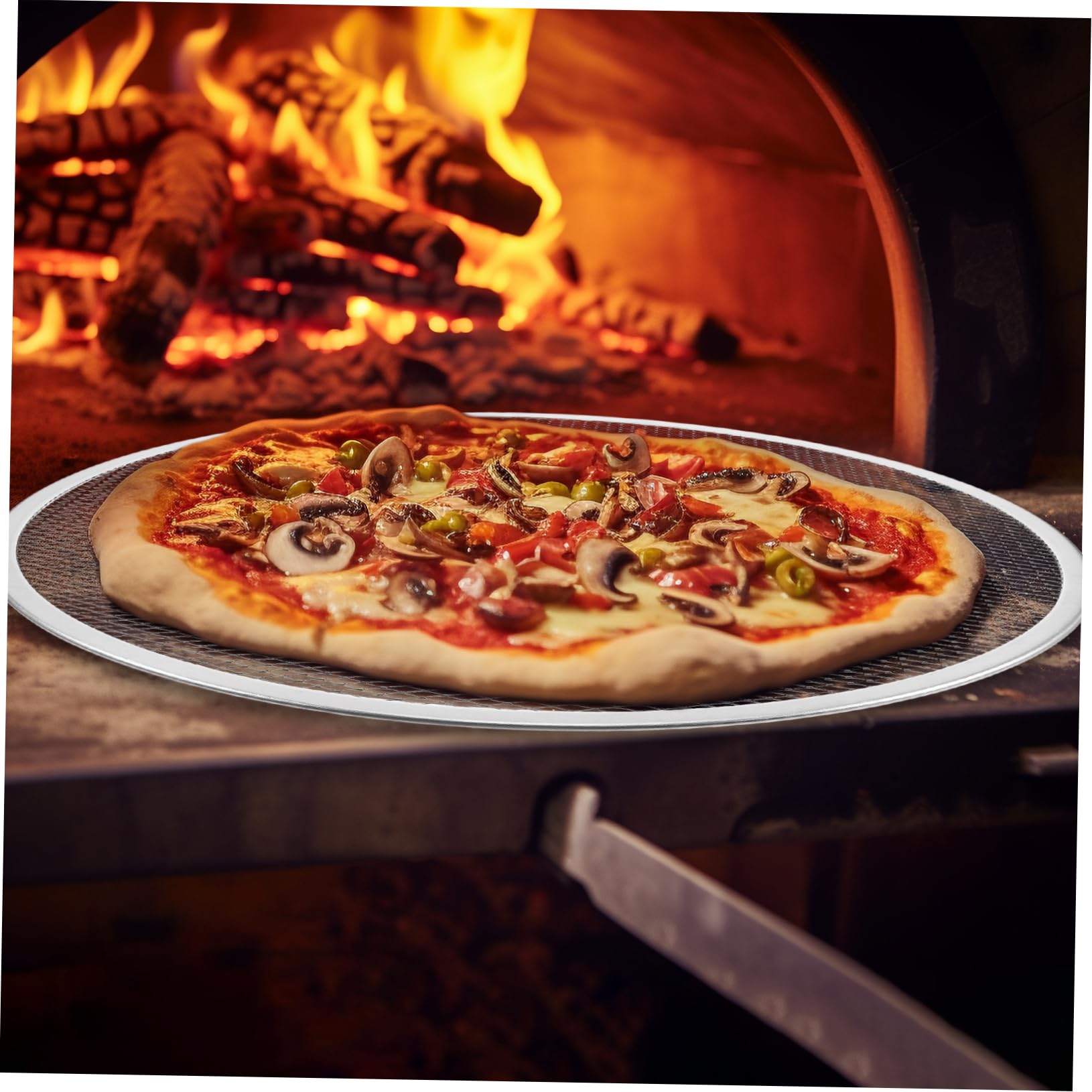 DOITOOL 17 Inch Nonstick Perforated Pizza Pan - Round Baking Sheet for Pizza, Fries, Bread & Cookies - Heavy Duty Oven Safe Bakeware for Home & Commercial Kitchens - Perfect for Parties, BBQs & Family Dinners