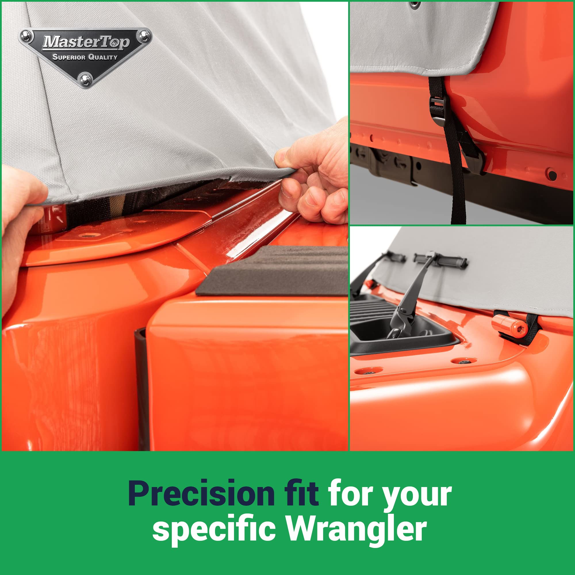MasterTop Full Door Cab Cover with Storage Tote for Jeep Gladiator JT 2020-2021 | Hard/Soft Top Compatible | Waterproof UV-Resistant Vehicle Protection | Shields Against Rain, Dirt & Dust | Perfect for Off-Roading & Outdoor Storage
