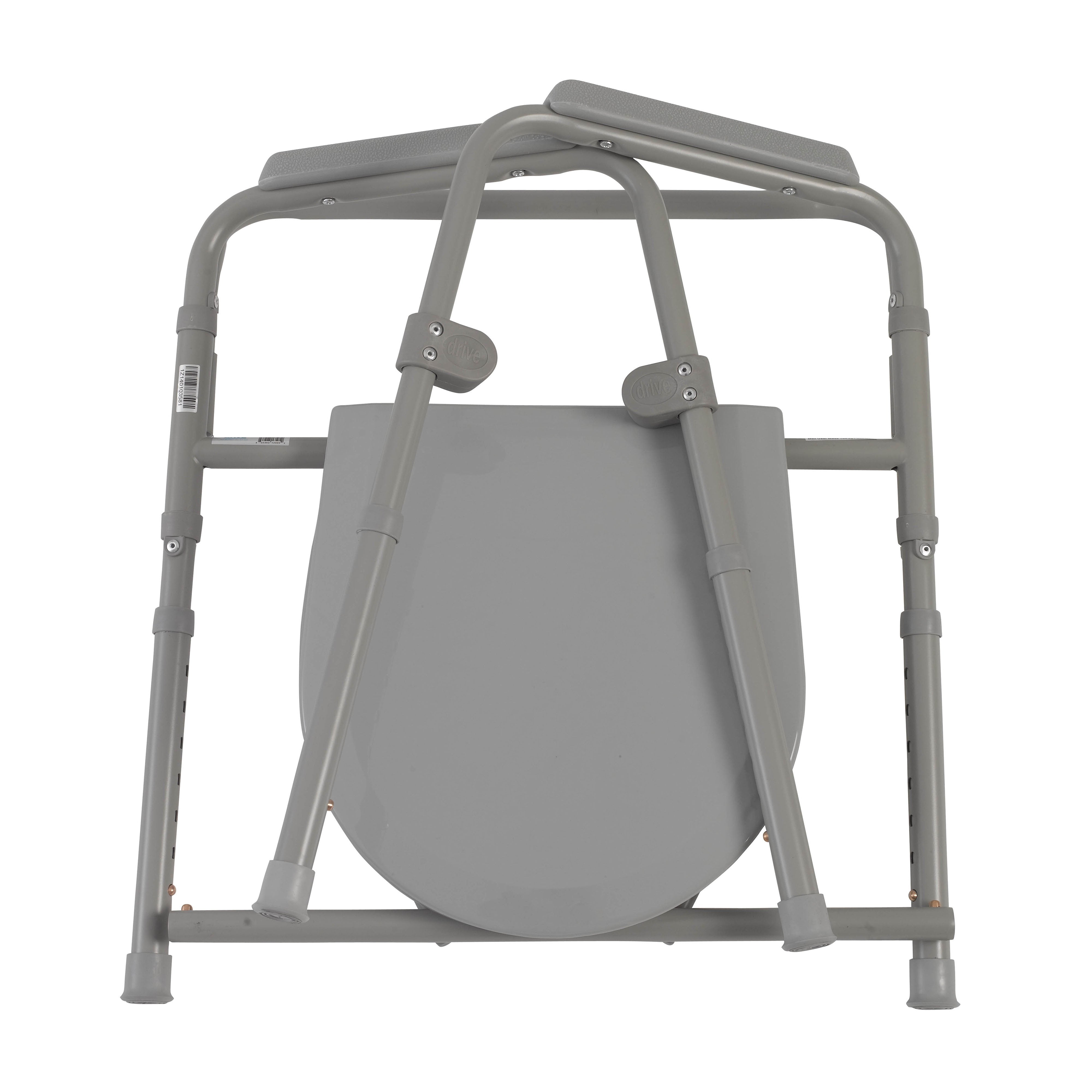 Portable Folding Steel Bedside Commode Chair - Adjustable Height Toilet Seat for Elderly & Disabled - Ideal for Home, Hospital & Travel Use