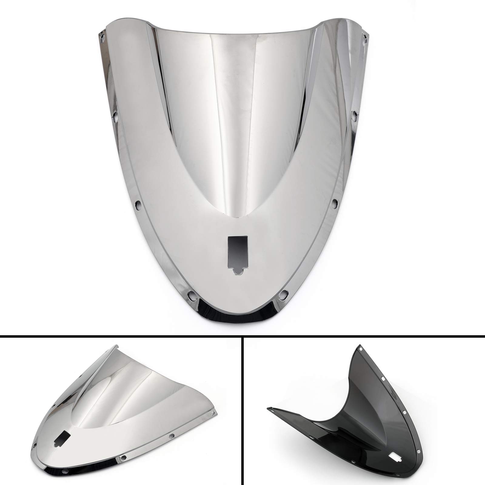 Ducati 999 & 749 Windshield Windscreen Double Bubble Chrome (2005-2006) - High-Quality Motorcycle Wind Protection for Sport Riding & Touring