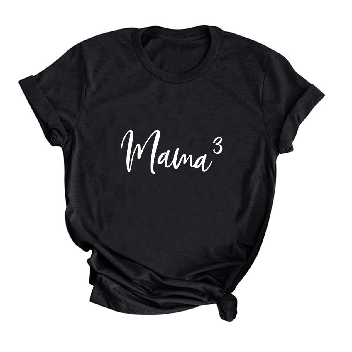 Trendy Mama Shirt - Comfortable Mom Crew Neck T-Shirt for Pregnancy & Motherhood | Perfect for Moms of 3, Baby Showers & Family Photos