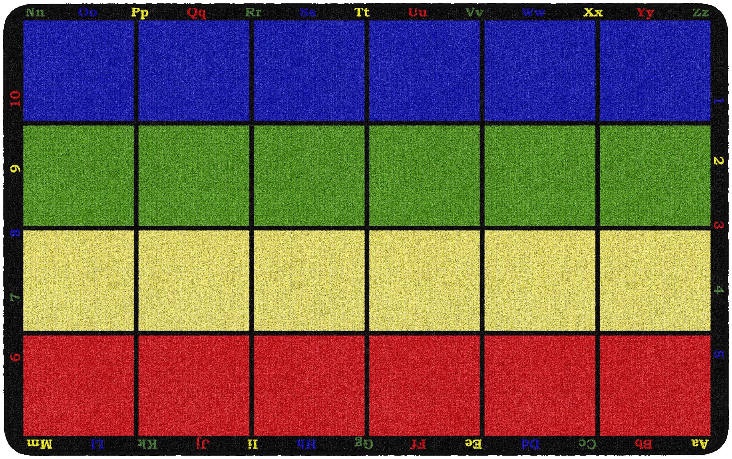 Flagship Carpets Learning Grid Colorful Numbers & Letters Kids Rug - 7'6