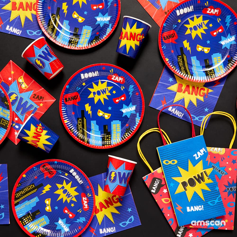 Amscan 9909087 Super Hero Mixed Cups 250Ml (8.5oz) - 12 Pack | Party Supplies for Kids Birthday, Halloween & Superhero Themed Events | BPA-Free Plastic Drinkware for Juice, Soda & Water