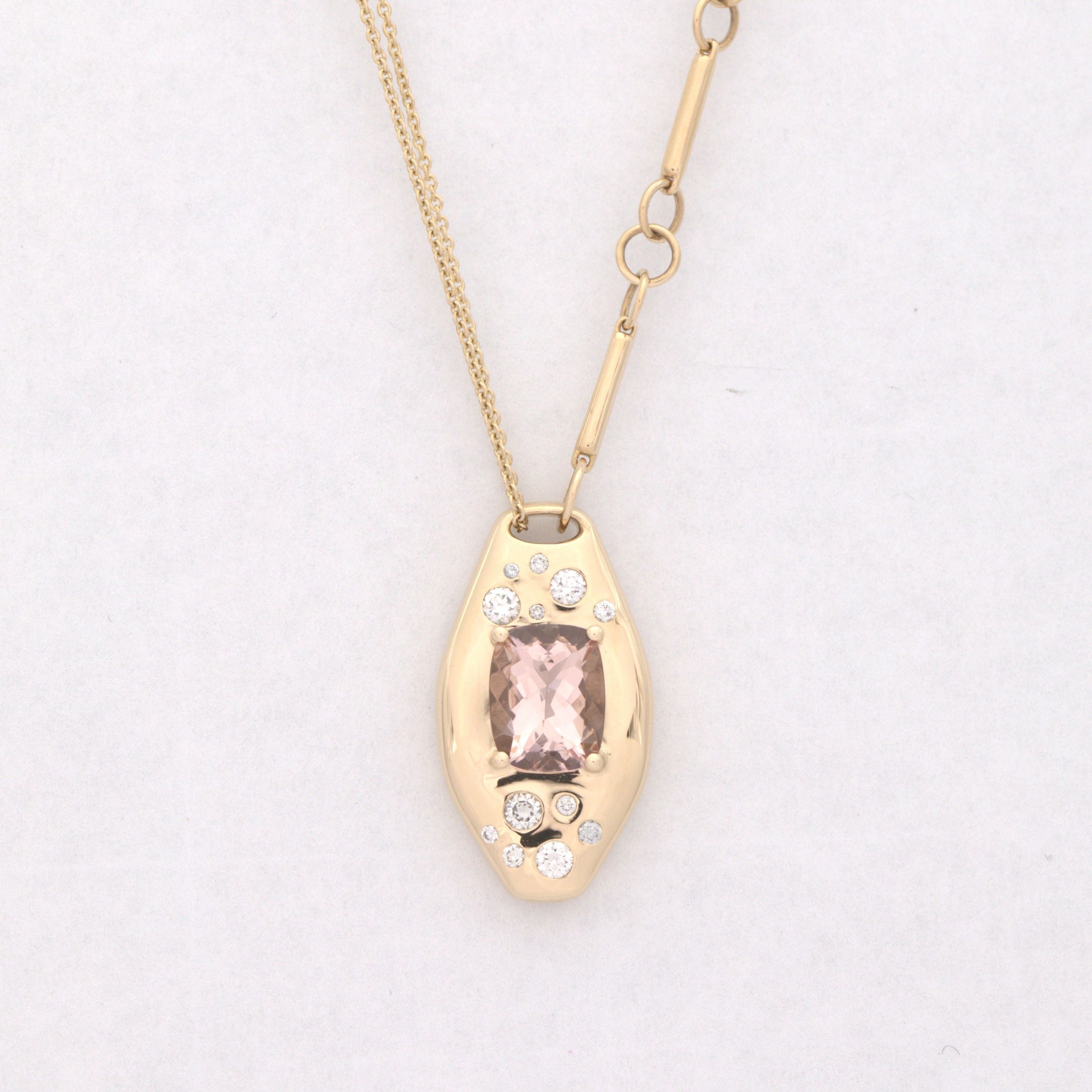Morganite Slipper Necklace - Elegant Rose Gold Pendant for Women | Perfect for Valentine's Day, Anniversary & Wedding Jewelry Gift