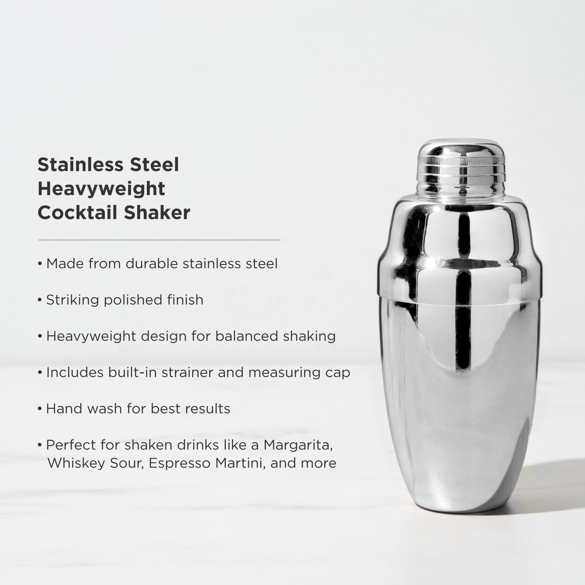 Premium Harrison Heavyweight Cocktail Shaker Set - Professional Bar Mixing Tool for Cocktails, Martinis & Mocktails - Perfect for Home Bars, Parties & Bartending