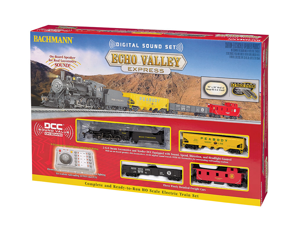 Bachmann Trains Echo Valley Express HO Scale Electric Train Set with DCC Sound Value - Perfect for Model Railroad Enthusiasts & Collectors