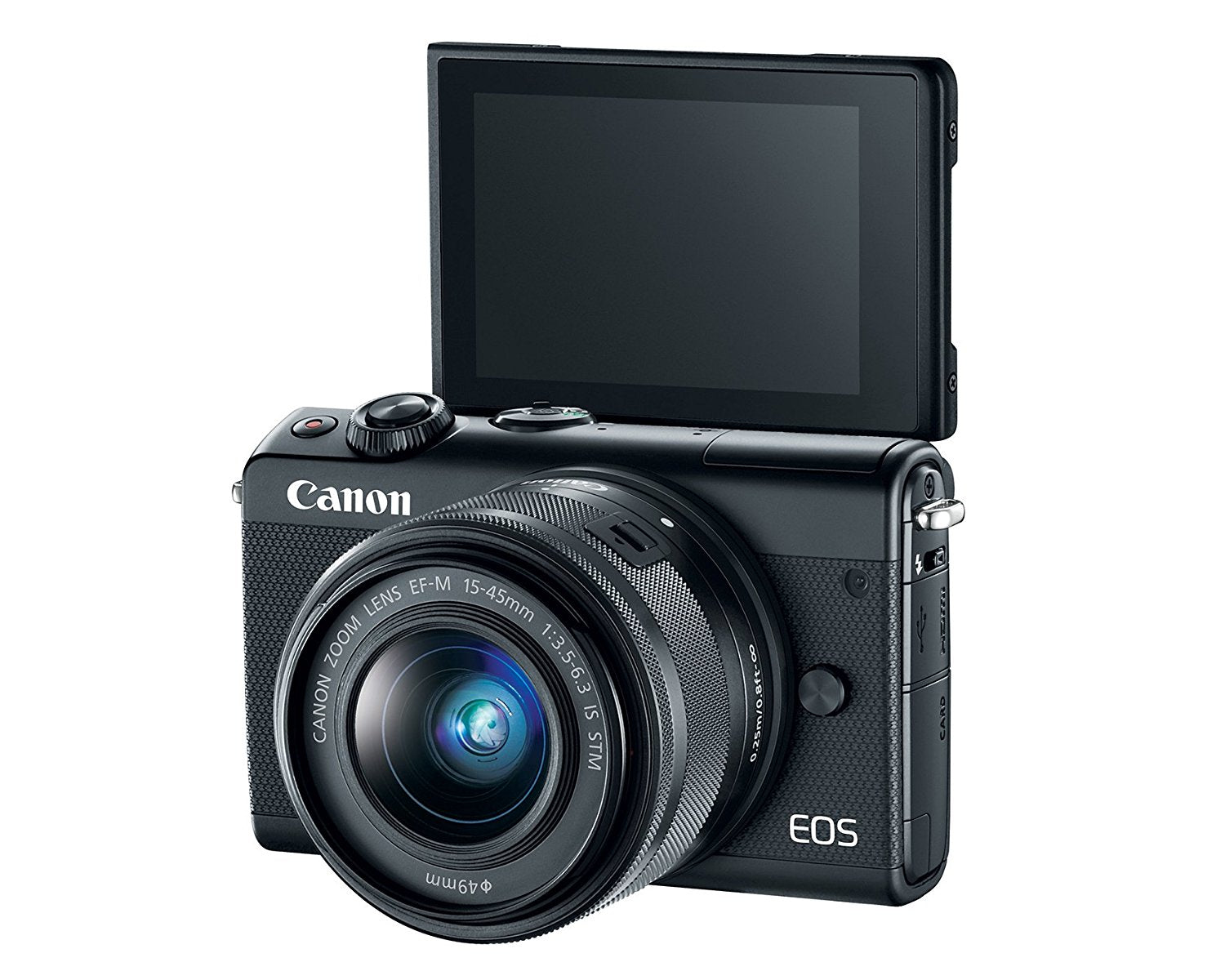 Canon EOS M100 Mirrorless Digital Camera Kit with 15-45mm Lens (Black) - Includes Flexible Tripod, UV Filter, Professional Case & Card Reader - Perfect for Travel Photography, Vlogging & Everyday Shooting