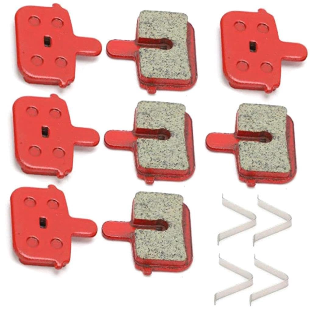 Premium Resin Semi-Metallic Bicycle Brake Pads - 4 Pairs Set for Electric Bikes & Mountain Bikes - High-Performance Braking for Commuting, Trail Riding & Downhill Adventures