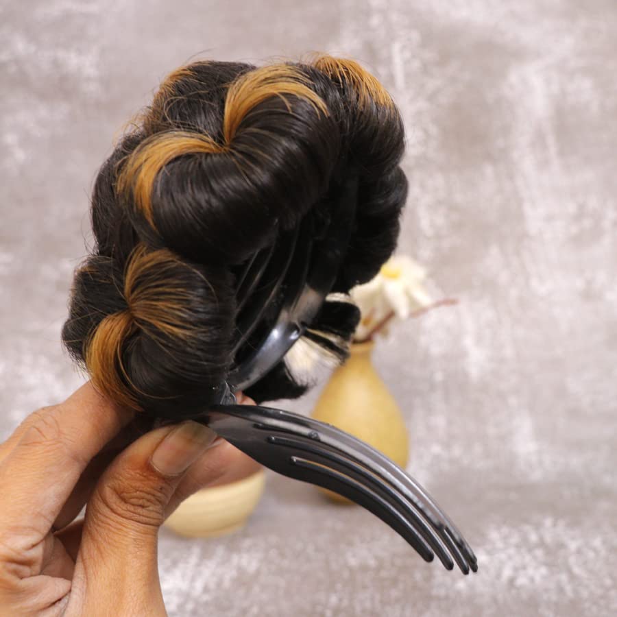 Shipaara Full Synthetic Hair Juda for Women - Dark Golden Highlight Hair Extension for Bun Decoration | Perfect for Weddings, Parties & Special Events