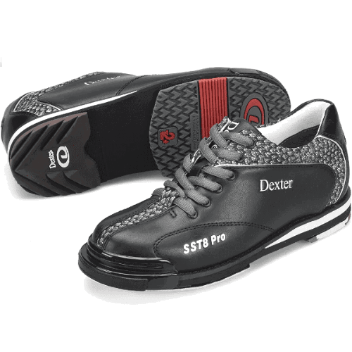 Dexter Women's SST 8 Pro Right/Left Hand Bowling Shoes - Black/Grey - Perfect for Competitive Bowling & League Play