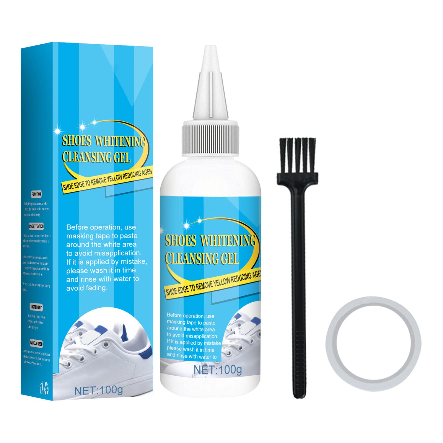 Best Shoe Whitening Cleansing Gel | Effective Stain Remover for White Sneakers | Restores & Brightens | Perfect for Daily Cleaning, Sports Shoes & Fashion Sneakers