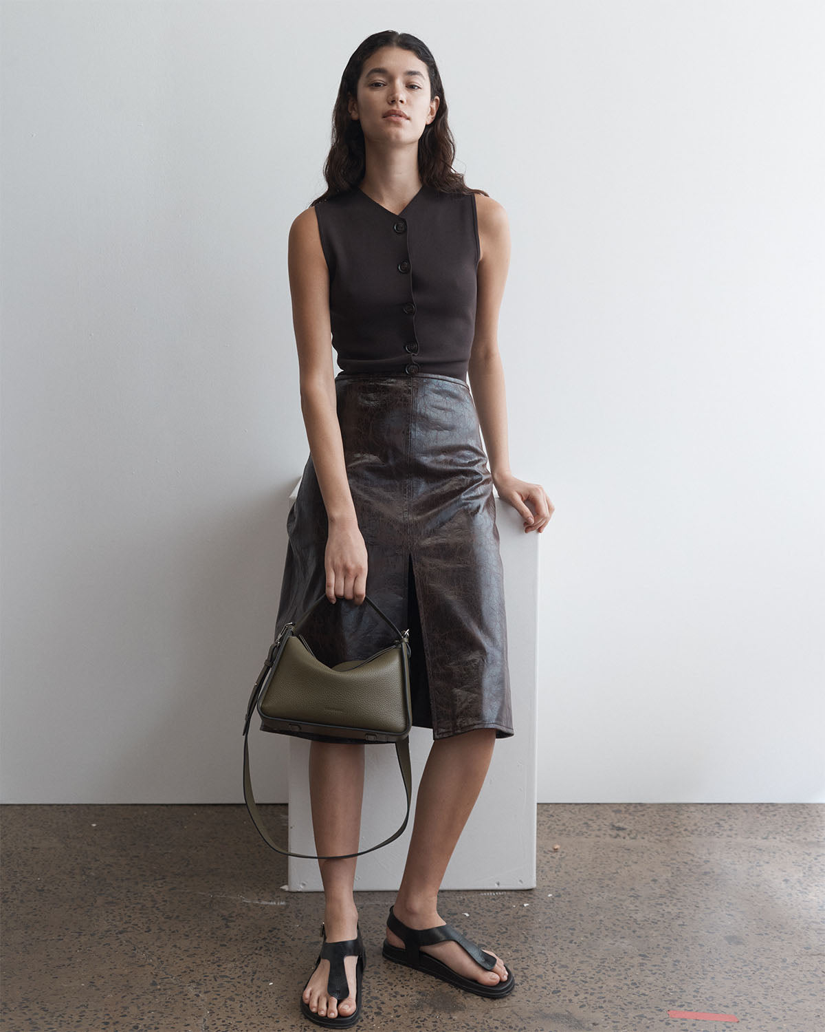 Premium Olive Pebbled Leather Clementine Bag - Stylish & Durable Crossbody Purse for Women | Perfect for Work, Travel & Everyday Use