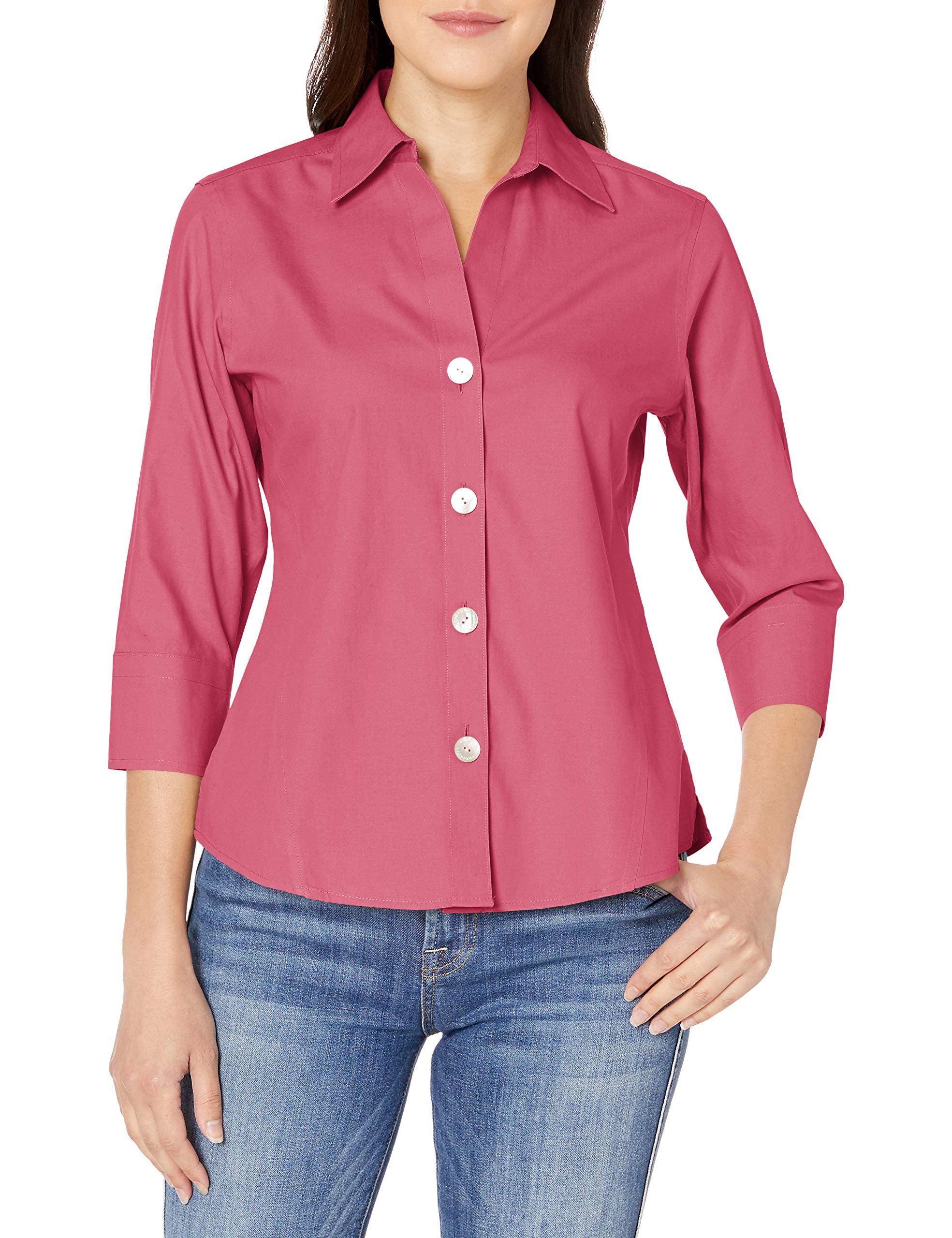 Foxcroft Women's Non-Iron Essential Paityn Shirt - Wrinkle-Free Comfort for Work, Travel & Everyday Wear