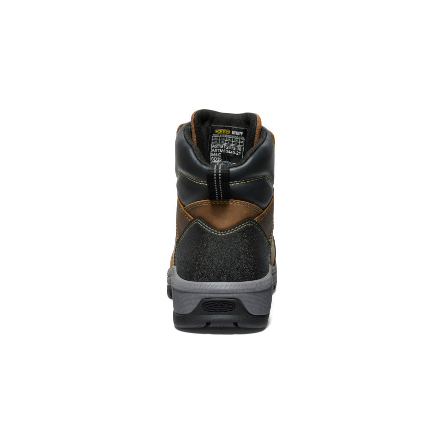 Men's Evanston 6 ESD Safety Boot with Carbon Toe - Bison/Black - Slip Resistant Work Boots for Electricians & Industrial Workers