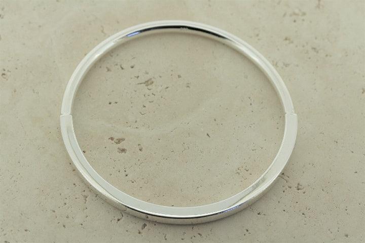 Half Tube Half Square Circle Bangle - Unique Geometric Bracelet for Women - Perfect for Casual Wear, Parties & Gifts