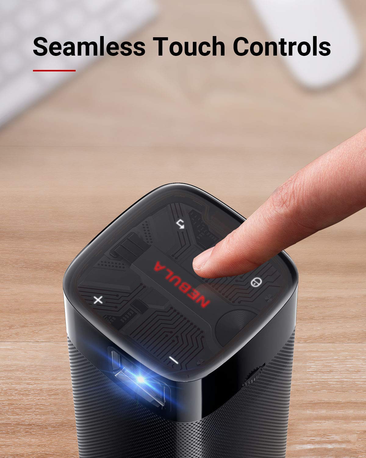 Anker NEBULA Apollo Mini Projector - Portable WiFi Bluetooth Outdoor Movie Projector, 100 Inch HD Display, 6W Speaker, 4Hr Playtime for Home Theater, Camping & Backyard Entertainment (Renewed)