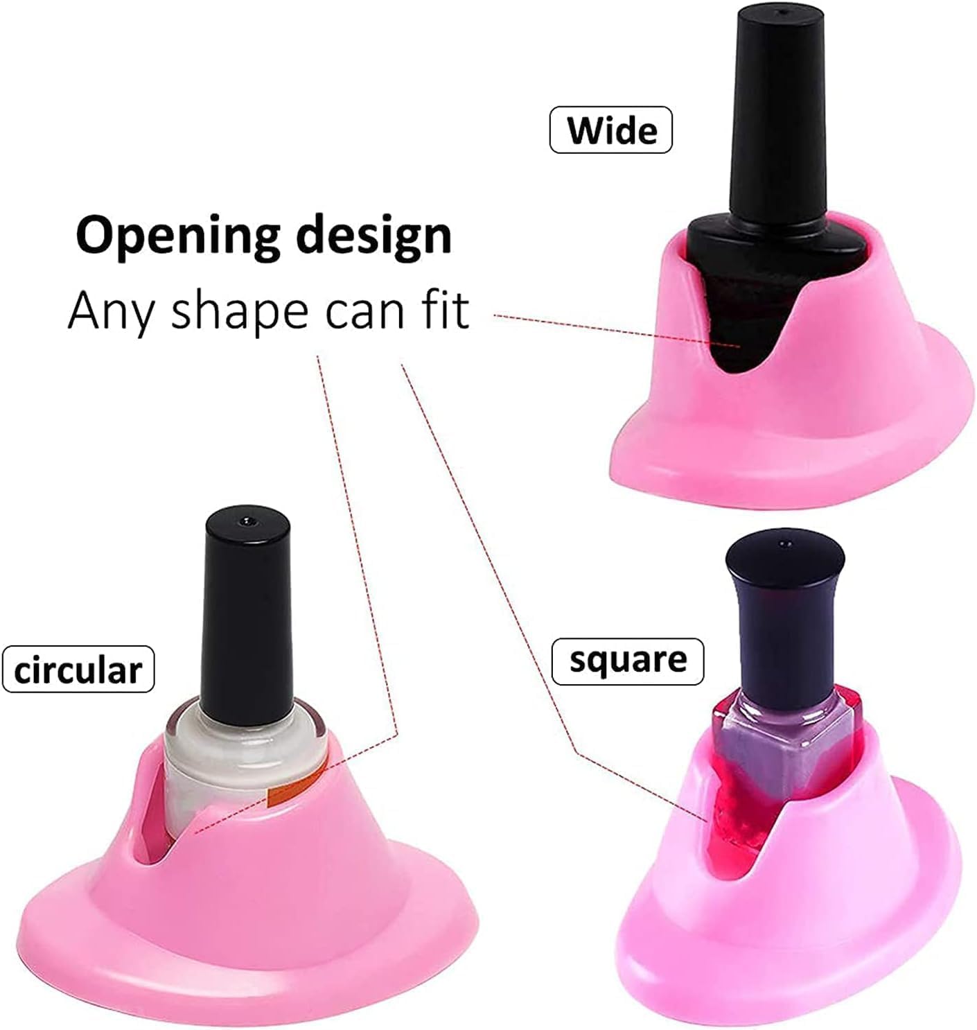 2 Pack Pink & White Soft Rubber Nail Polish Bottle Holder - Anti-Spill Nail Polish Stand for Salon & Home Nail Art - Nail Polish Organizer Display for Professional & DIY Manicures