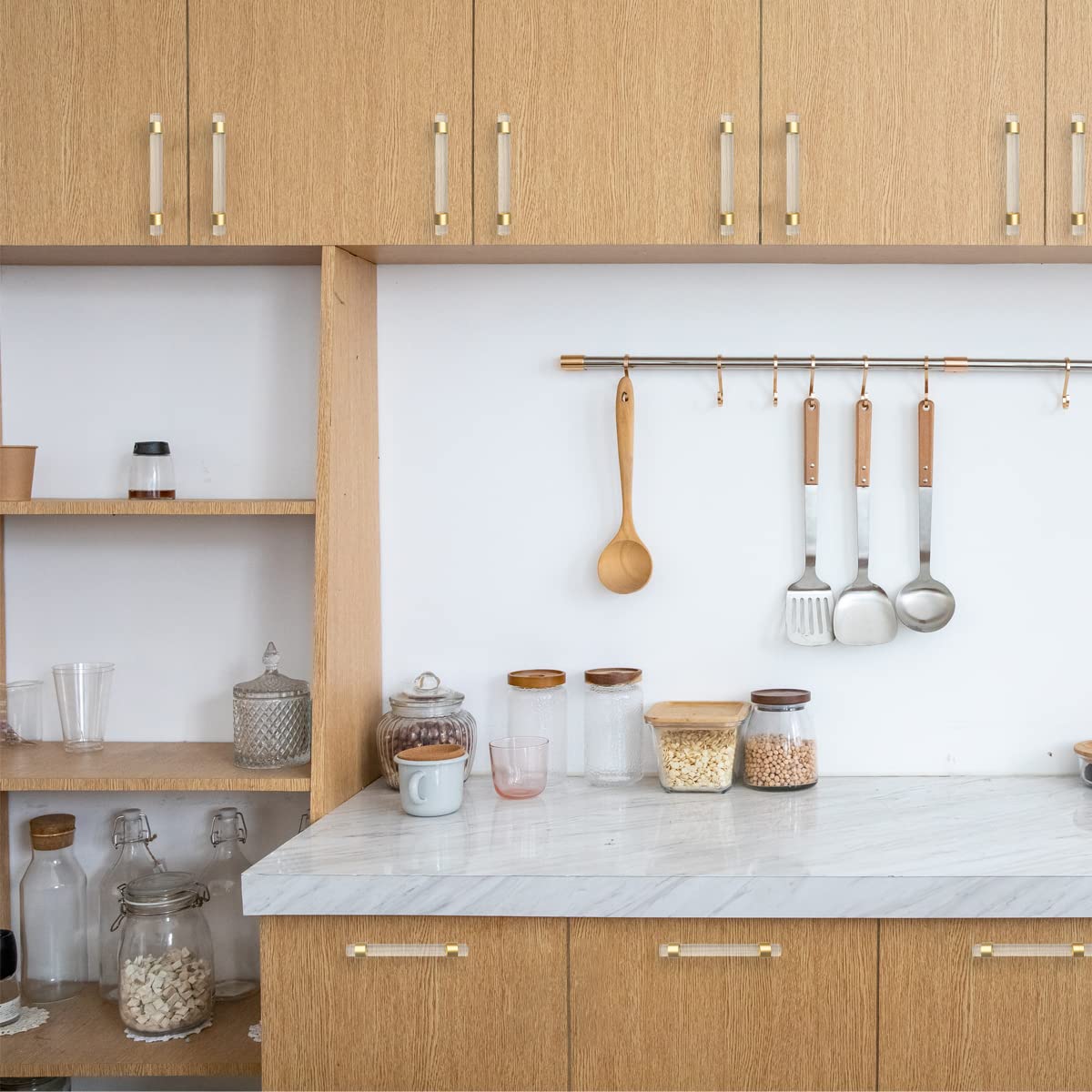 6 Pack Gold Cabinet Handles - 3.5