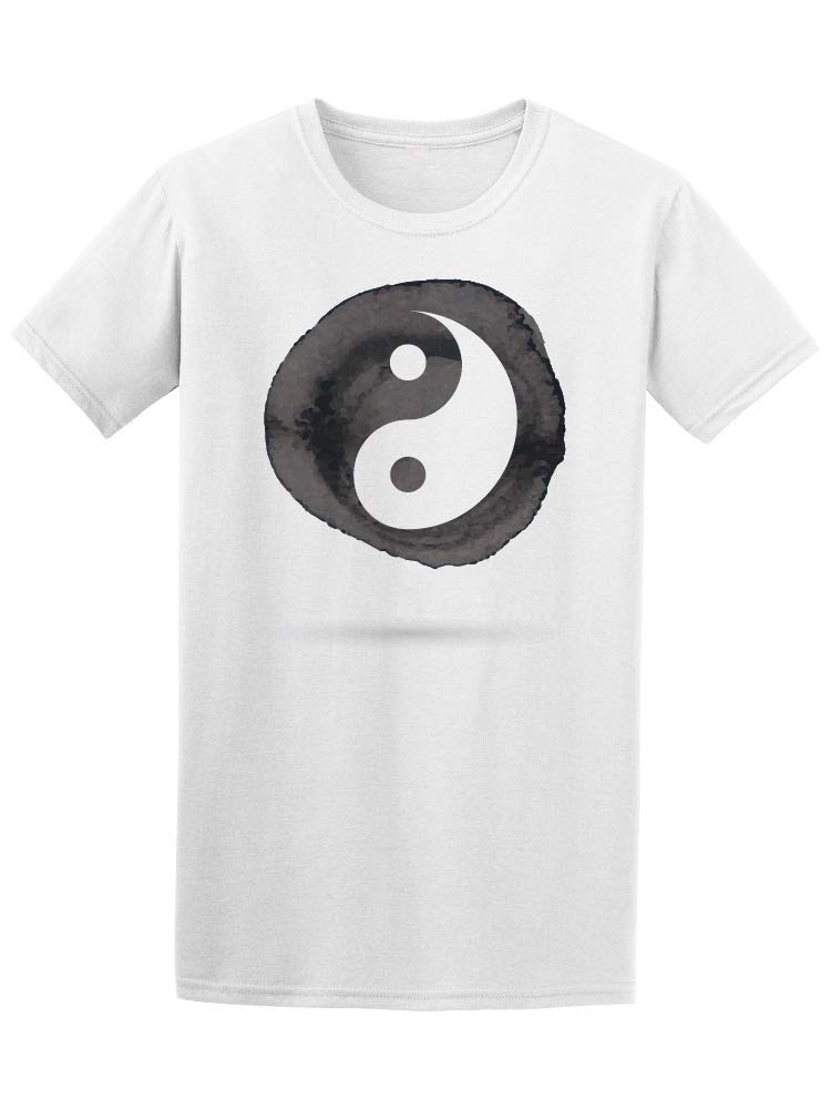 Yin Yang Watercolor Graphic T-Shirt for Men | Soft Cotton Crew Neck Tee | Casual Streetwear & Yoga Meditation Outfit