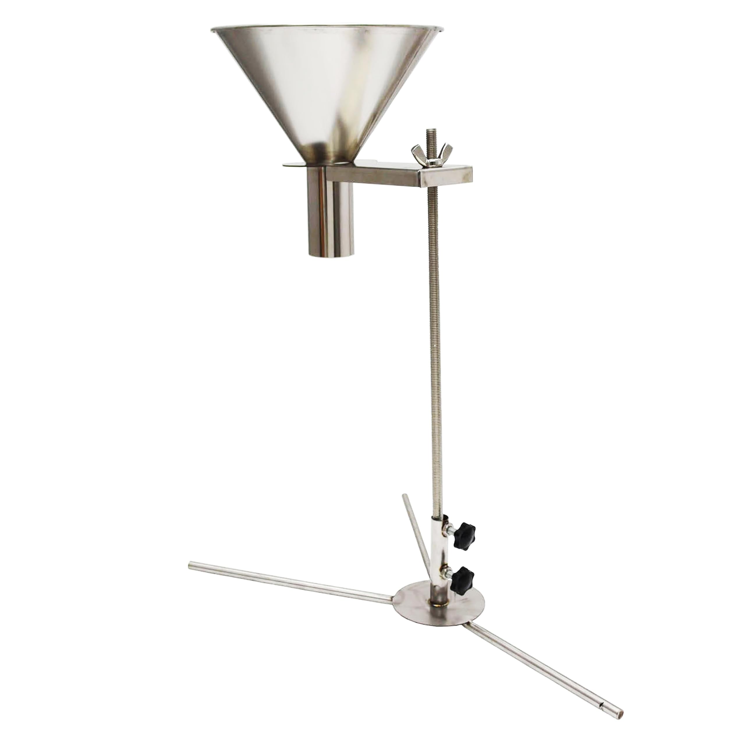 Stainless Steel Manual Filling Hopper with Support Stand - 2 Inch Funnel Diameter for Easy Powder & Grain Transfer | Perfect for Home Brewing, Farm Feeding & Industrial Packaging
