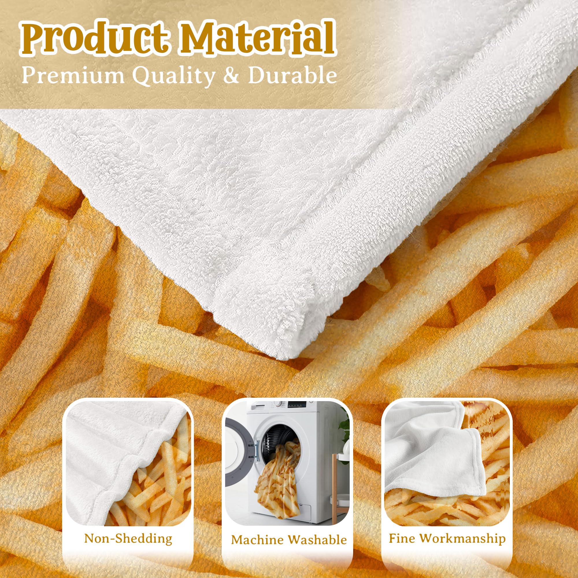 Super Soft & Cozy French Fries Blanket Throw - 40
