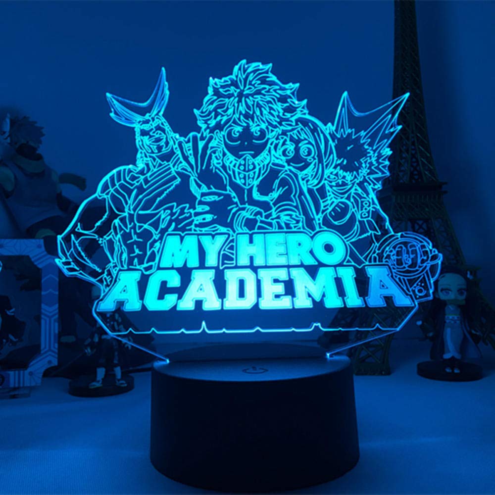 3D Anime My Hero Academia Logo Night Light for Kids - LED Bedroom Decor, Birthday & Holiday Gifts for Children - Perfect for Bedrooms, Nurseries, and Themed Parties
