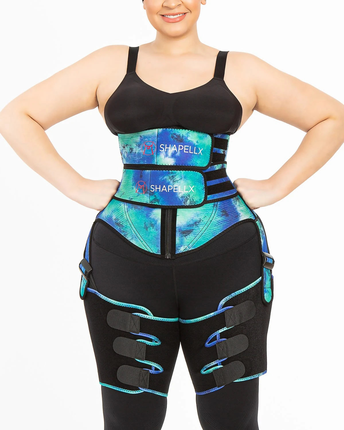 NeoSweat® 3-in-1 Tie Dye Waist Trainer, Thigh Trimmer & Butt Lifter for Women - Body Shaper for Workout, Weight Loss & Tummy Control - Perfect for Gym, Yoga & Everyday Wear