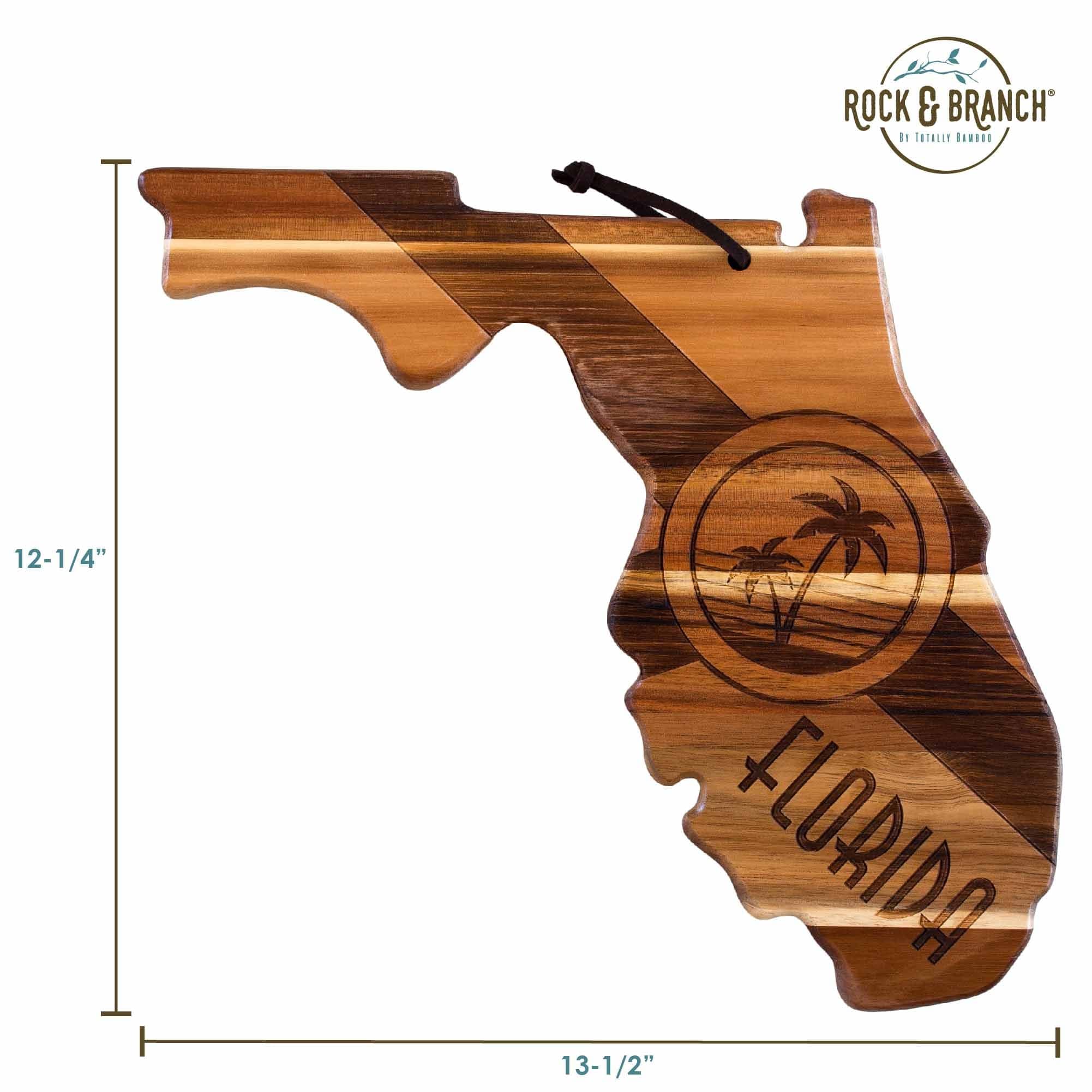 Premium Rock & Branch® Origins Series Florida Cutting Board - Durable Bamboo Wood Chopping Board for Kitchen, Butcher Block for Meat, Cheese & Vegetables - Perfect for Home Cooking & Professional Chefs