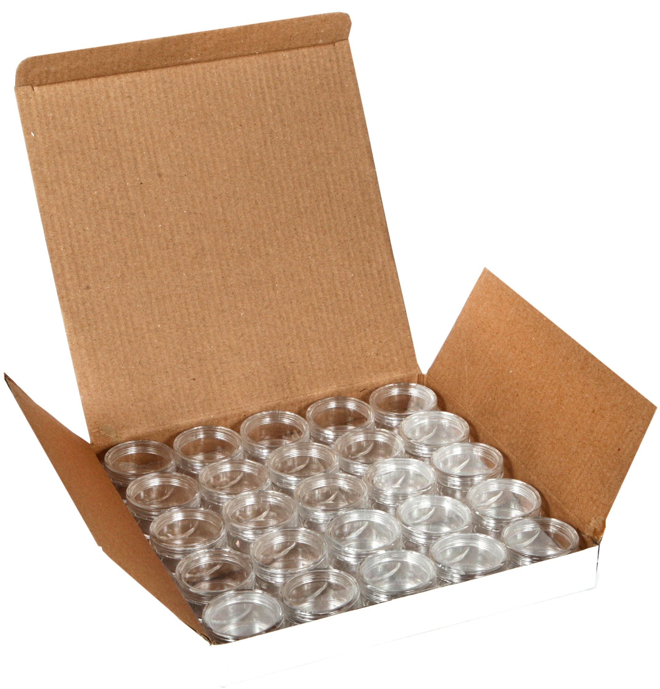 Vivaplex 25-Pack Clear 10 Gram Plastic Jars with Lids - Small Cosmetic Containers for Lip Balm, Creams, Salves & Travel-Sized Toiletries | Perfect for DIY Beauty, Skincare & Organizing Small Items