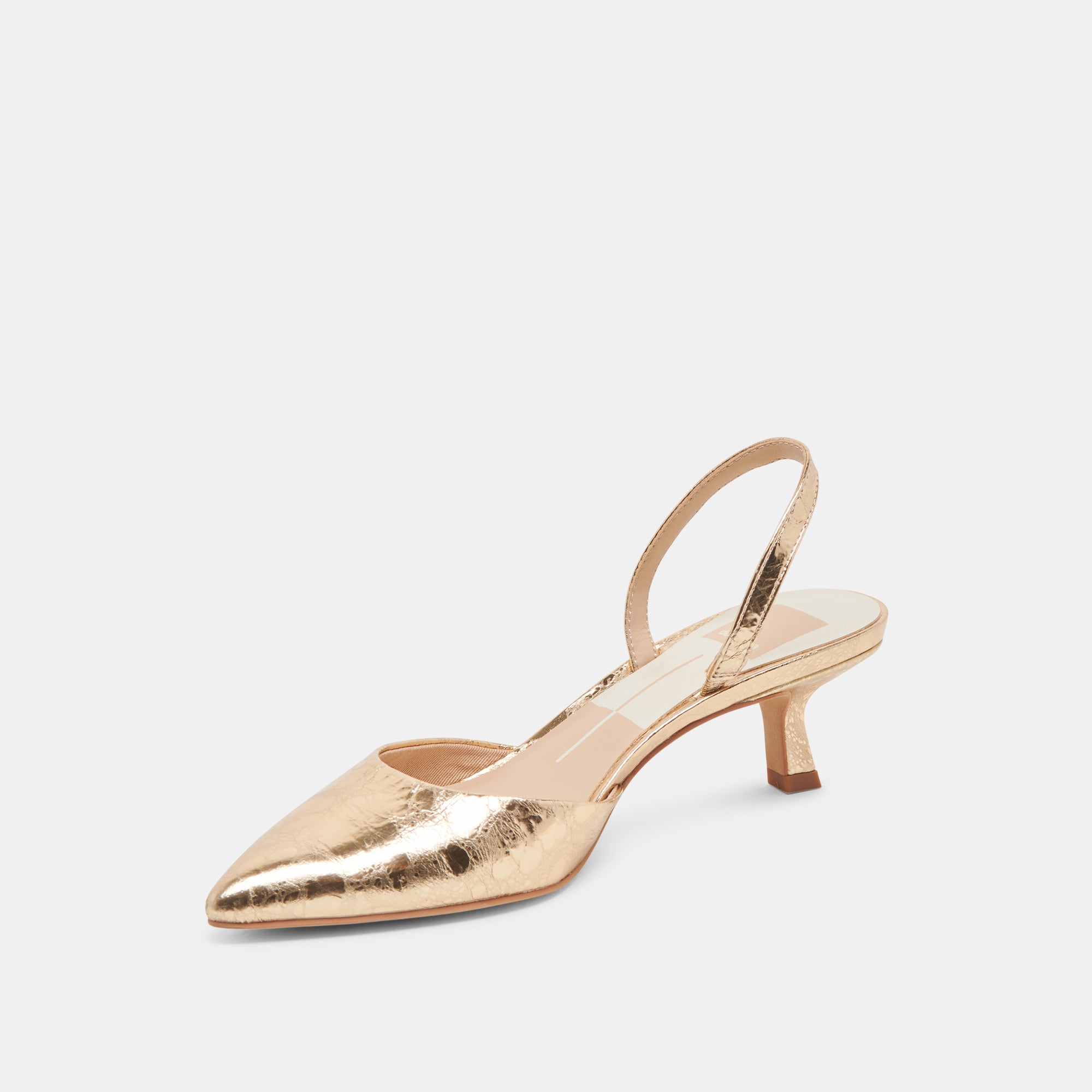 CORSA Women's Gold Distressed Leather Heels - Comfortable High Heel Pumps for Party, Wedding & Evening Events