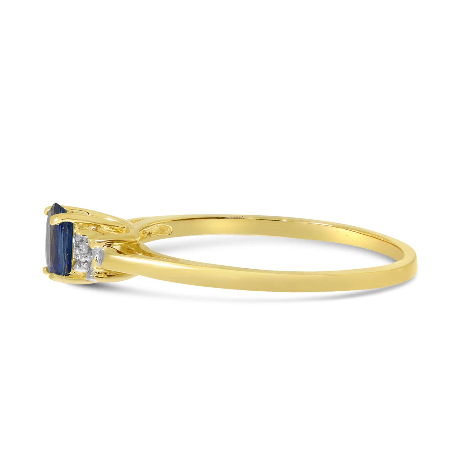 14K Yellow Gold Sapphire and Diamond Ring for Women - Elegant Wedding, Engagement & Anniversary Jewelry Gift