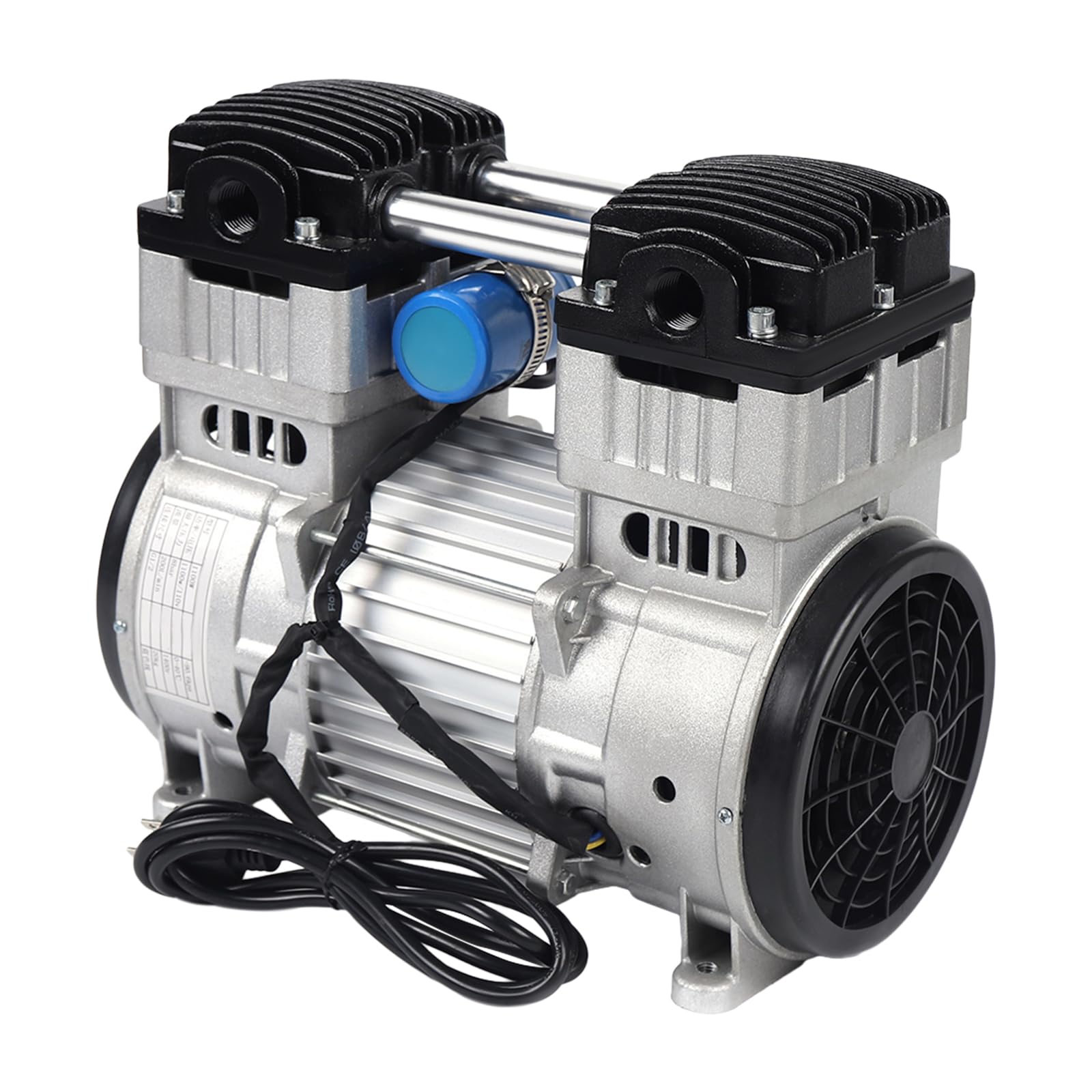 Oil-Free Vacuum Pump 7CFM 1100W Silent Air Pump with 4 Rubber Feet - Oilless Diaphragm Vacuum Pump for Food Processing, Packaging & Industrial Use