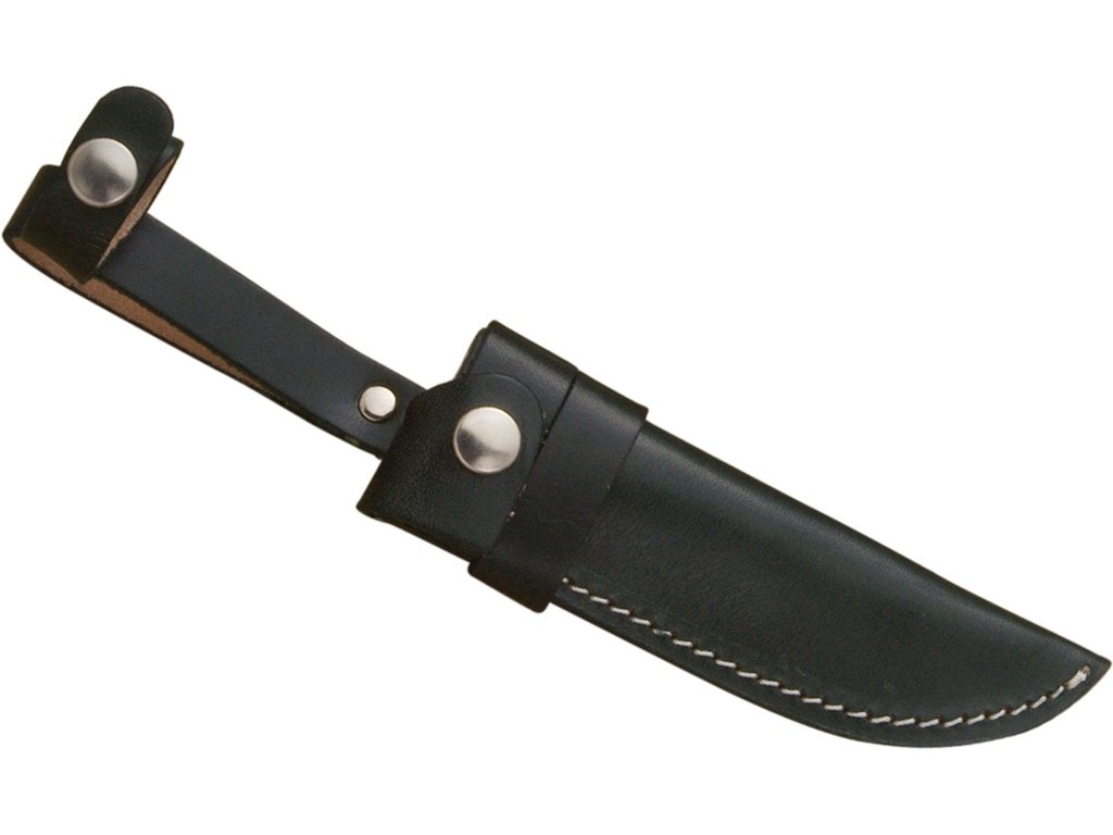 Joker German Forged Knife Babara CC26 - 4.33 Inch MOVA Blade with Deer Horn Handle & Black Leather Sheath (130g) - Perfect for Fishing, Hunting, Camping, Hiking & Outdoor Survival Activities