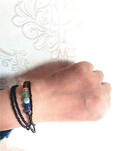 7 Chakra Crystal Beads Mask Chain - Anti Lost Lanyard for Face Mask & Glasses Holder - 74cm Adjustable Unisex Design (Multi Color) - Perfect for Yoga, Meditation, Travel & Daily Use