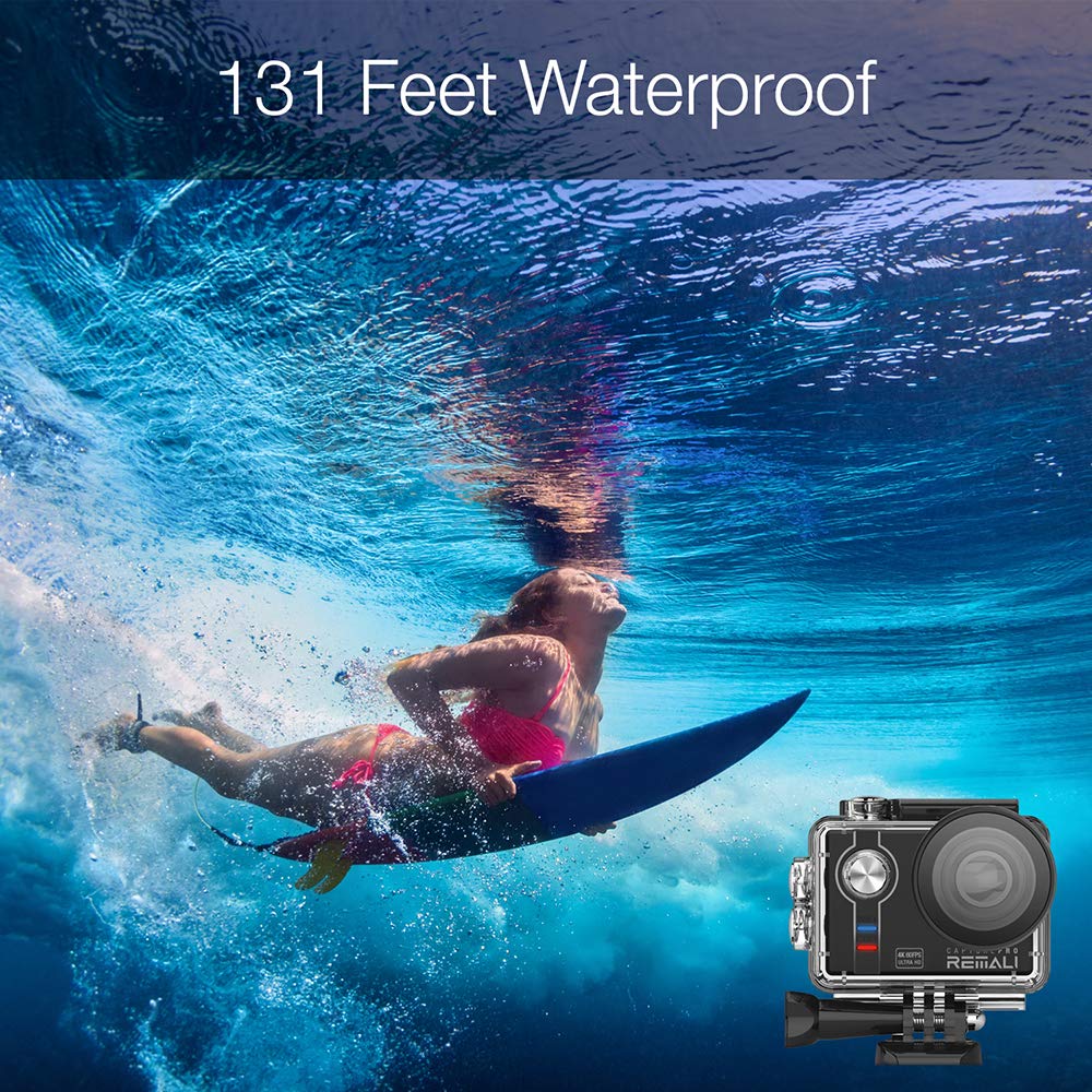 REMALI CapturePro 4K/60fps 20MP Waterproof Sports Action Camera Kit - WiFi, 2