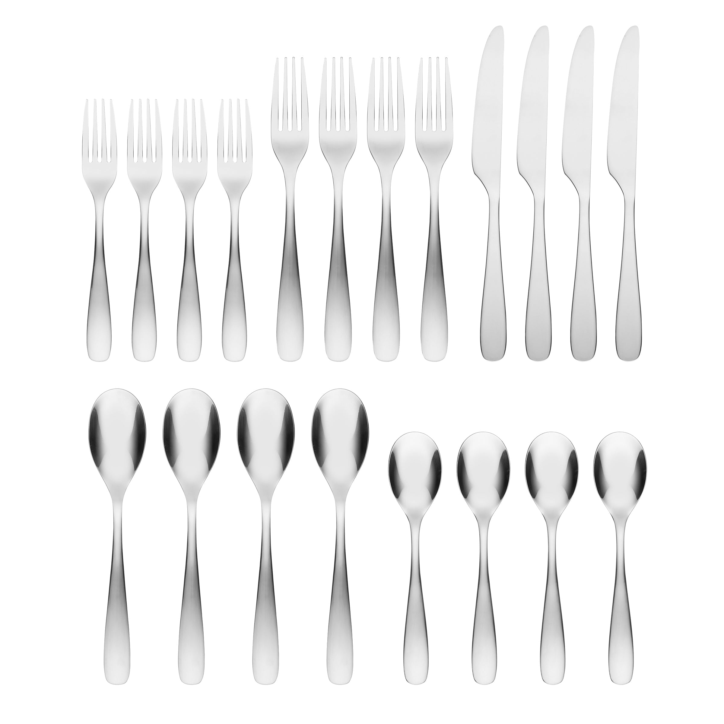 Eliana Mirror 20-Piece Stainless Steel Flatware Set - Elegant Silverware for Dining, Entertaining & Wedding Gifts | Perfect for Dinner Parties, Holidays & Special Occasions