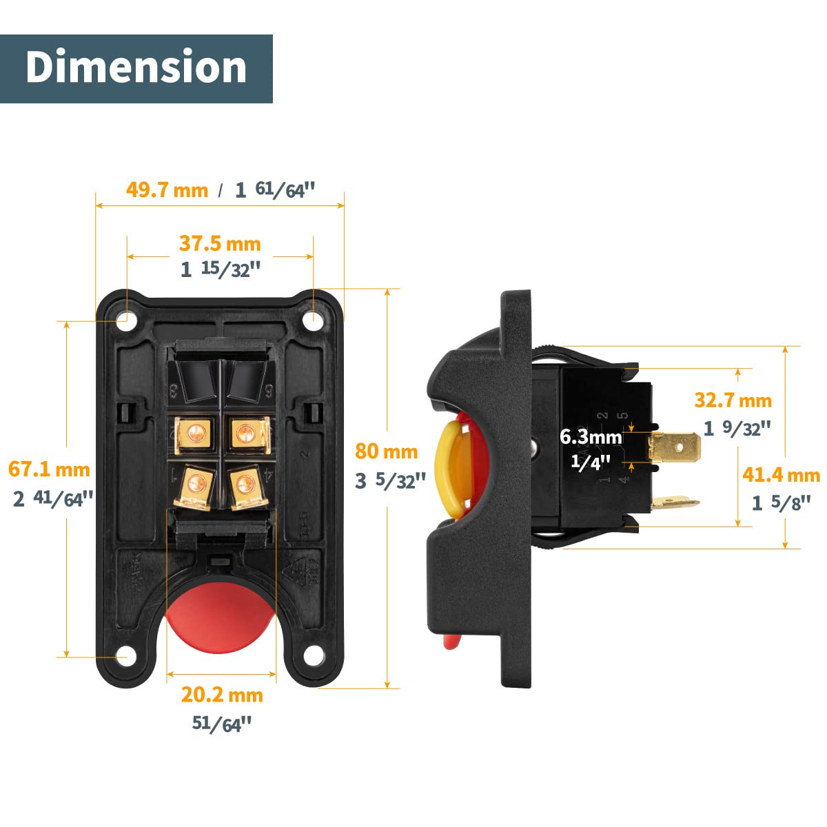POWERTEC Table Saw Switch 120V/230V for Ryobi & Craftsman - Power Tool Safety Switch for Woodworking